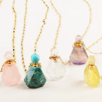 Crystal Perfume Bottle Necklace - Iris