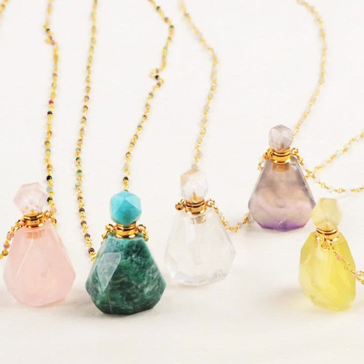 Crystal Perfume Bottle Necklace - Iris