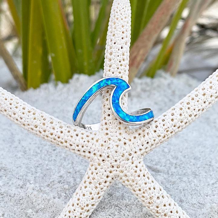 Zilveren Zee Golf Ring - Ondina