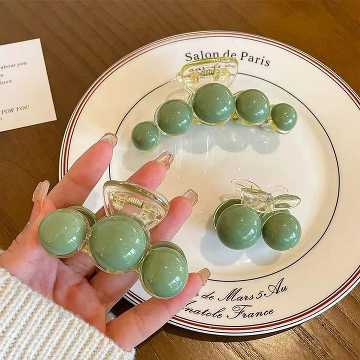 Green Pearl Hair Clip - Liana