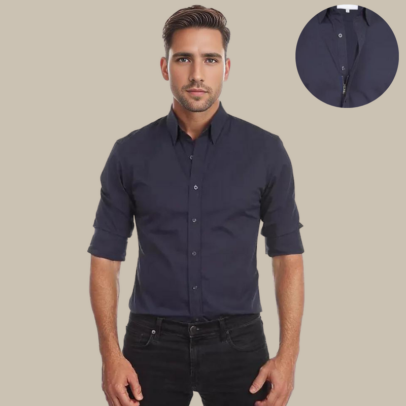 UltraFlex Overhemd | Kreukvrije Blouse met Rits