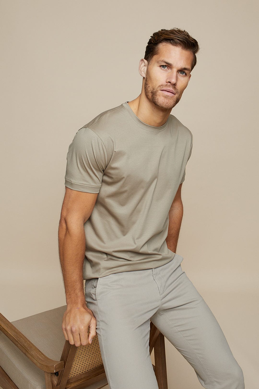 Glanzend & Zacht Heren T-Shirt van Gemerceriseerd Katoen – Leon