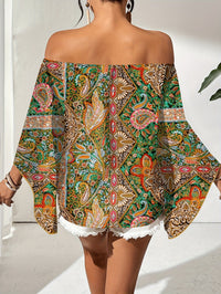 Off-Shoulder Blouse with Geometric Print – Noémie