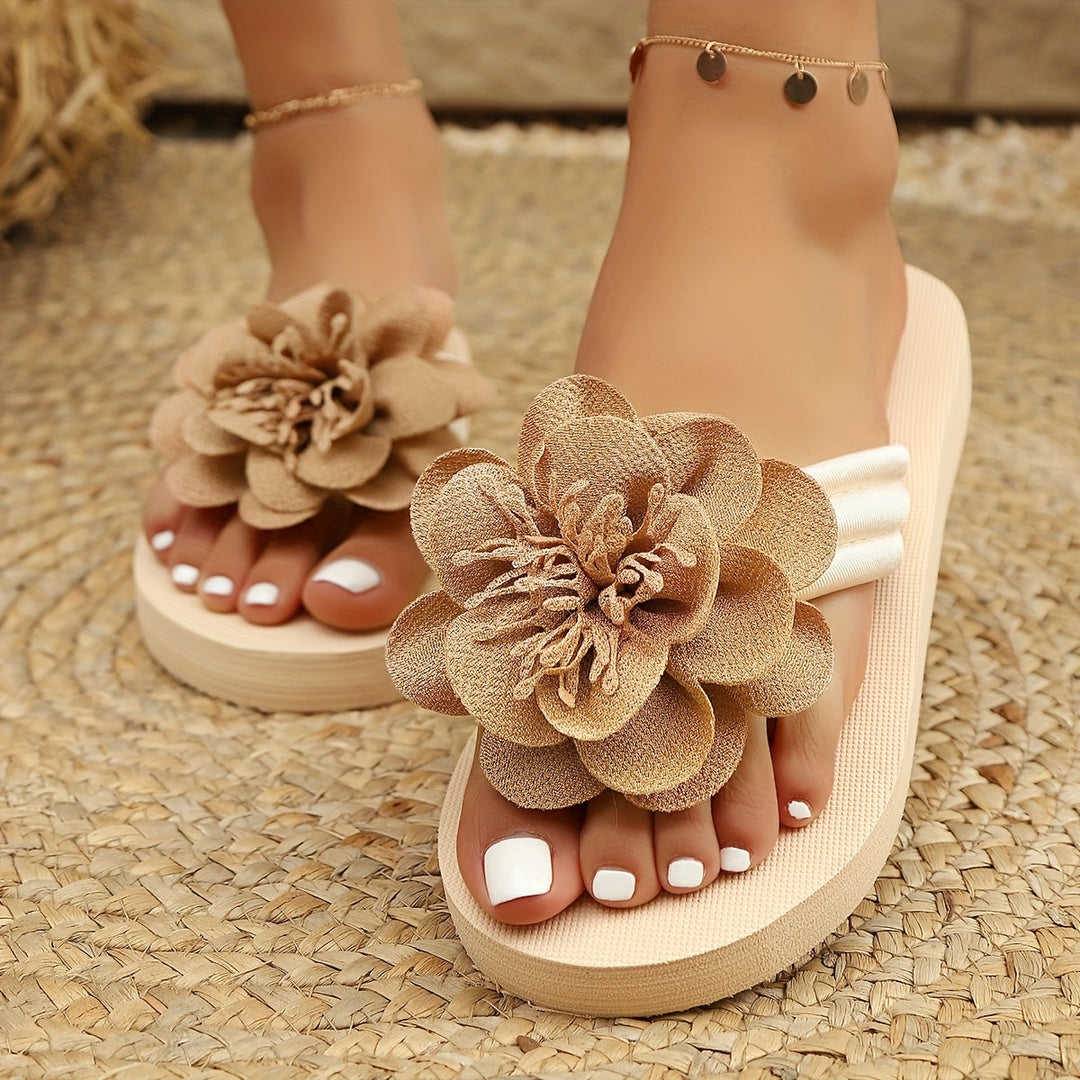Stijlvolle dames slippers met bloemdetaillering voor de zomer - BlütenSchritt