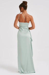 Satin One-Shoulder Split Dress - Vivienne