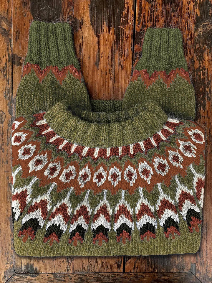 Retro dziergany sweter damski - Eloise