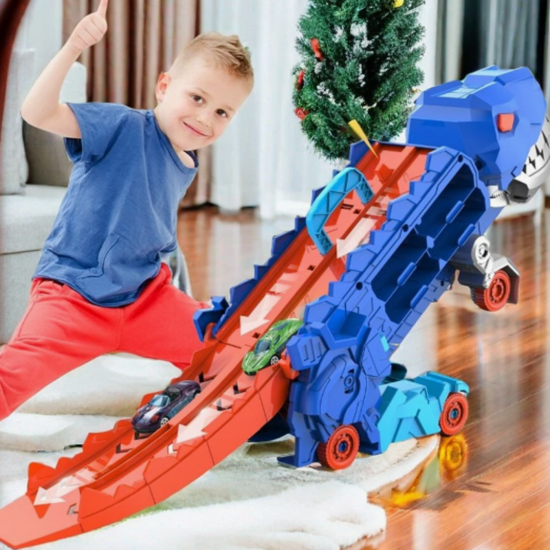 3-in-1 Race Truck for Kids - T-Rex Transporter
