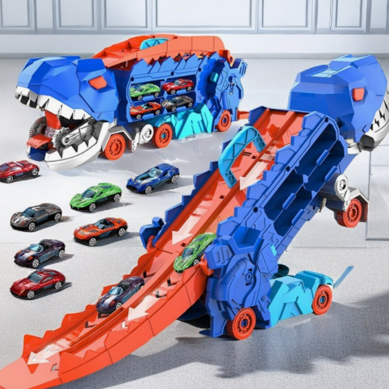 3-in-1 Race Truck for Kids - T-Rex Transporter