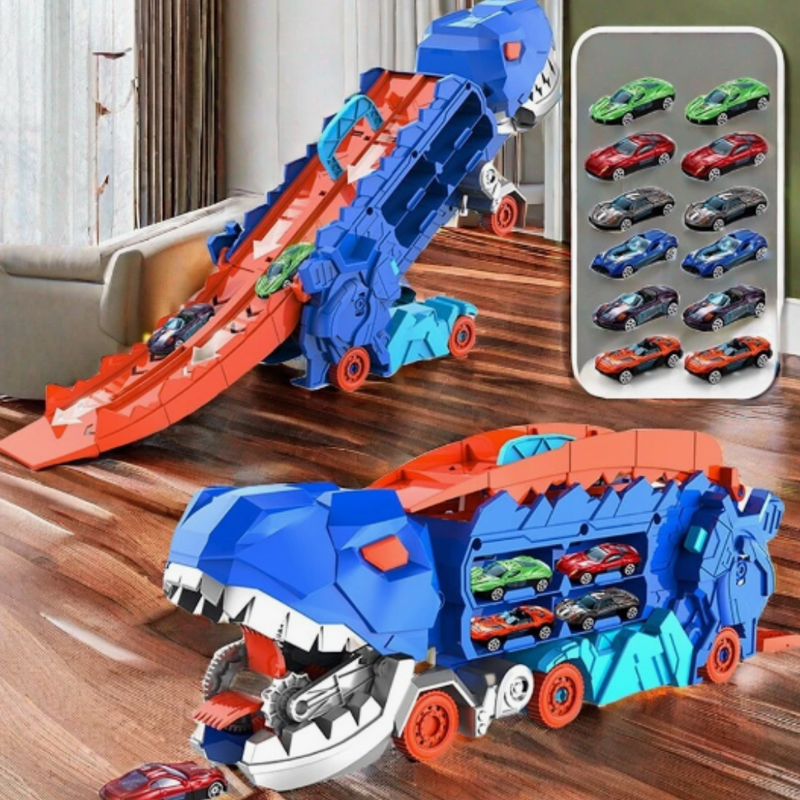3-in-1 Race Truck for Kids - T-Rex Transporter