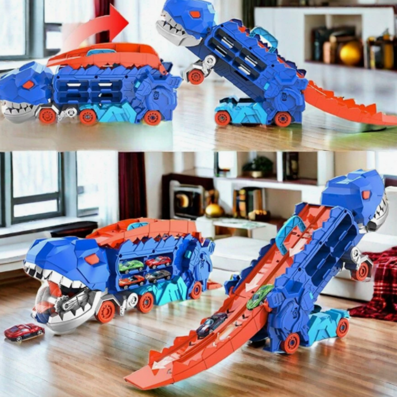 3-in-1 Race Truck for Kids - T-Rex Transporter