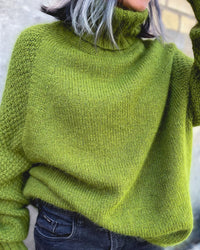Grasgroene Oversized Gebreide Damescoltrui - Nora