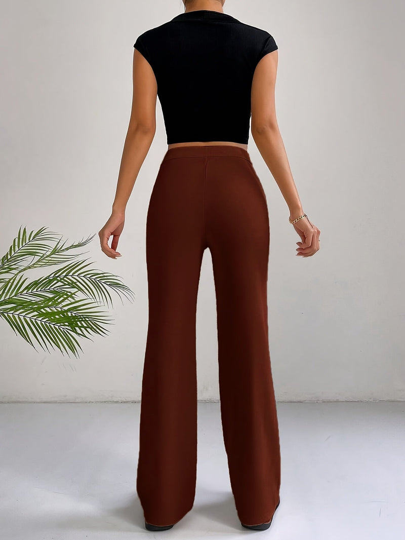 Trendy High-Waisted Pleated Women's Pants - Emilia