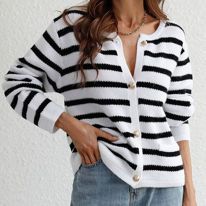 Gestreept Dames Herfstvest – Leona