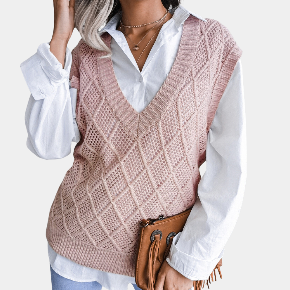 Angeza - Modny sweter damski z dzianiny