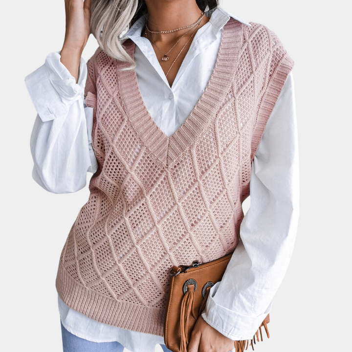Angeza - Modny sweter damski z dzianiny