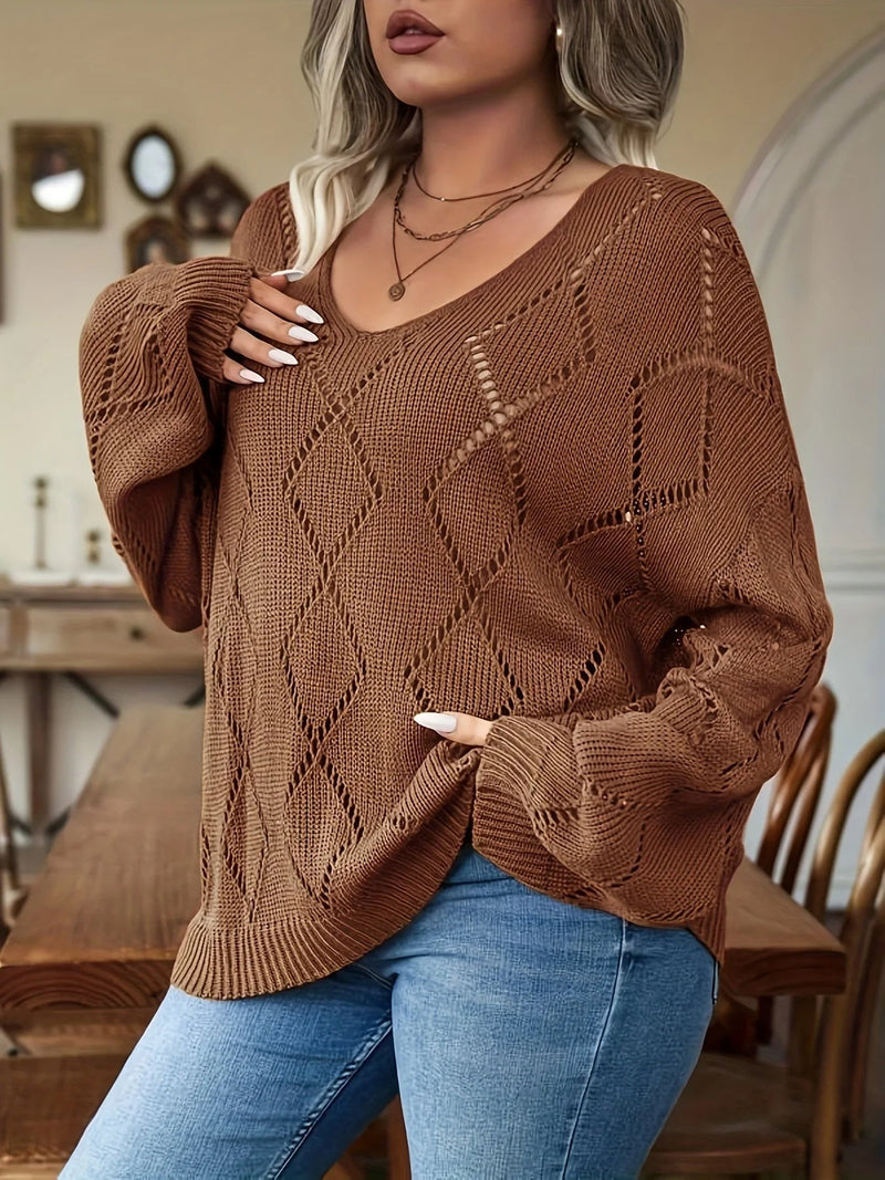 Oversized Dames Gebreide Trui in Plus Size – Marietta