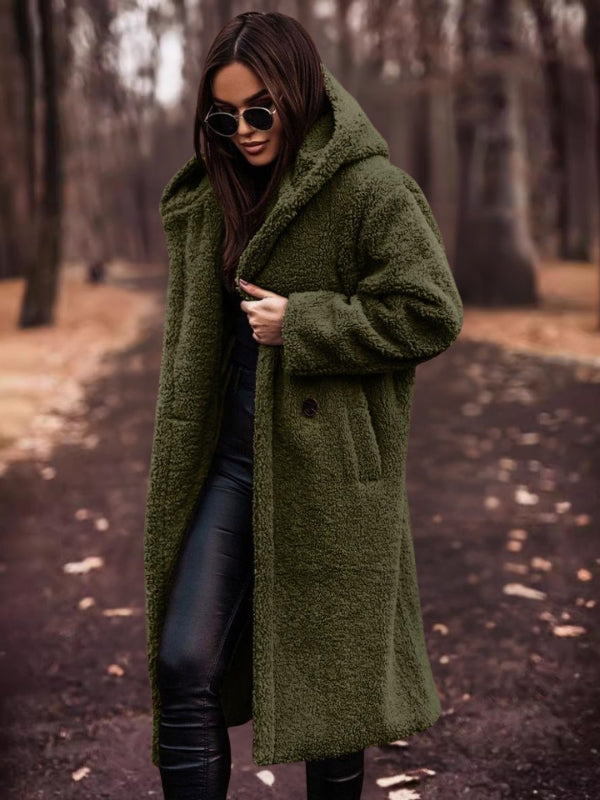 Women's trench coat with belt & double button closure – Clara