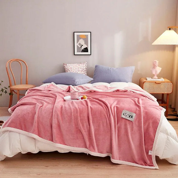 Pink Flannel Fleece Blanket - BlushCozy