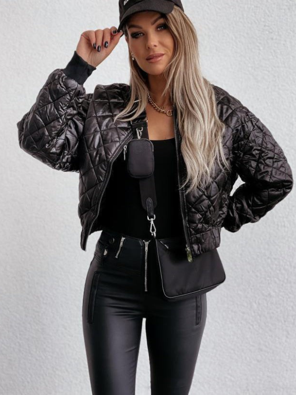 Quilted Women's Bomber Jacket with Pockets – Marisa