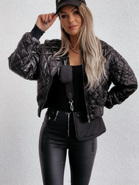 Quilted Women's Bomber Jacket with Pockets – Marisa