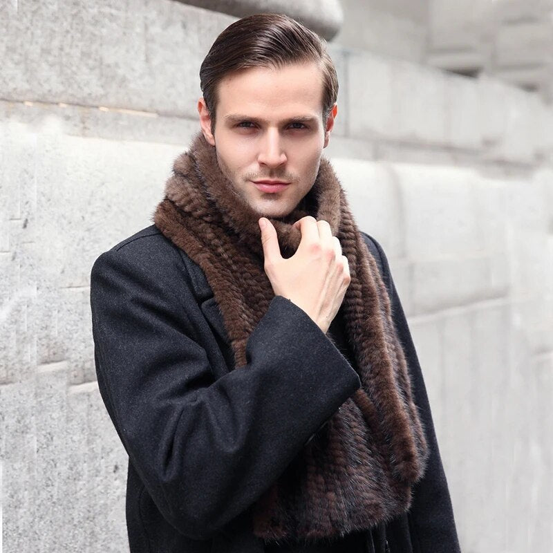 Sammy Jackson™ Knitted Scarf | Warm and stylish mink fur scarf