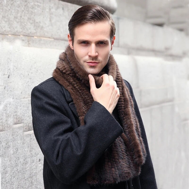 Sammy Jackson™ Knitted Scarf | Warm and stylish mink fur scarf