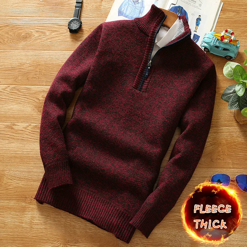 Sweter Sammy Jackson™ Bart | Wełniany sweter z półzamkiem