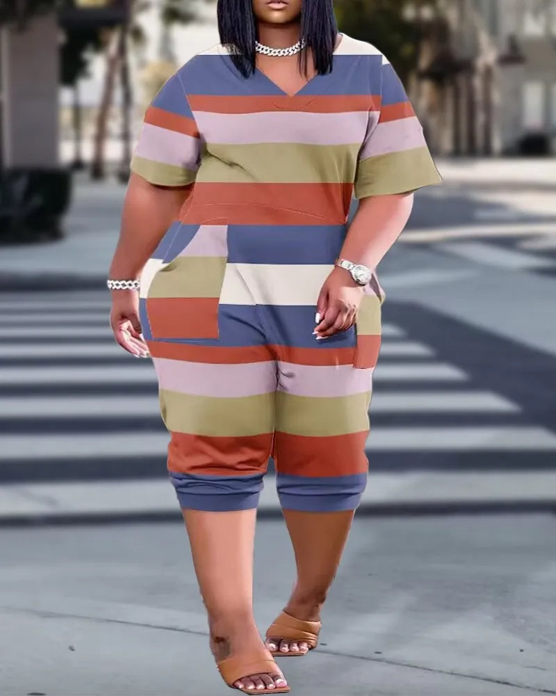 Sammy Jackson™ Aafke Plus Size Playsuit | Kleurrijk & Stijlvol