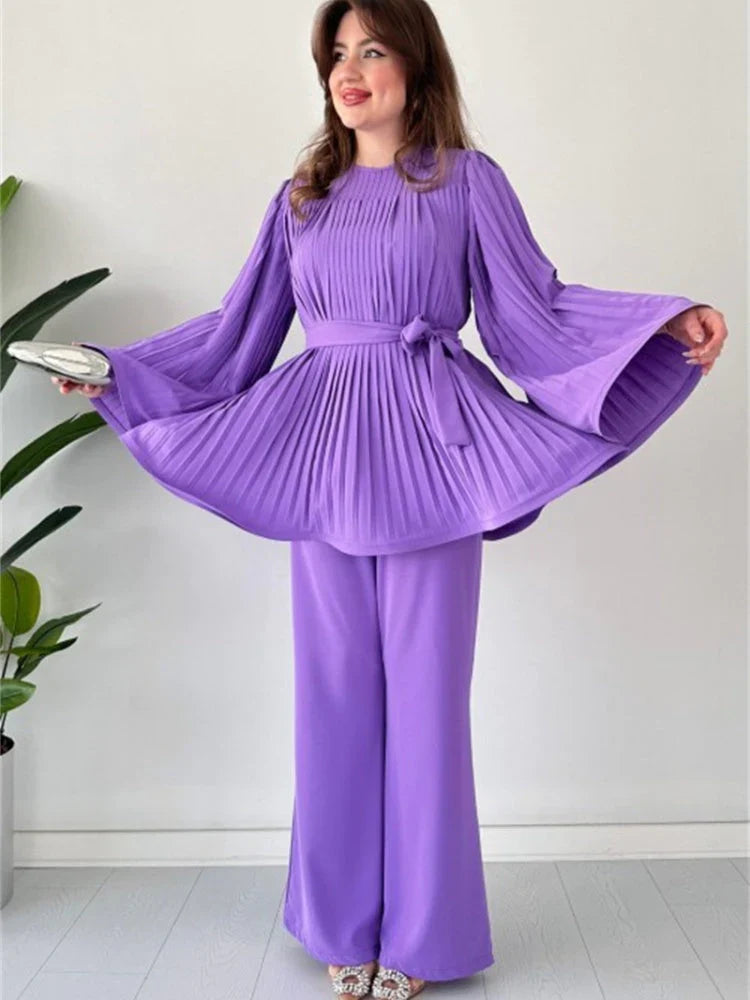 Dames Geplooide Kledingset – Selene