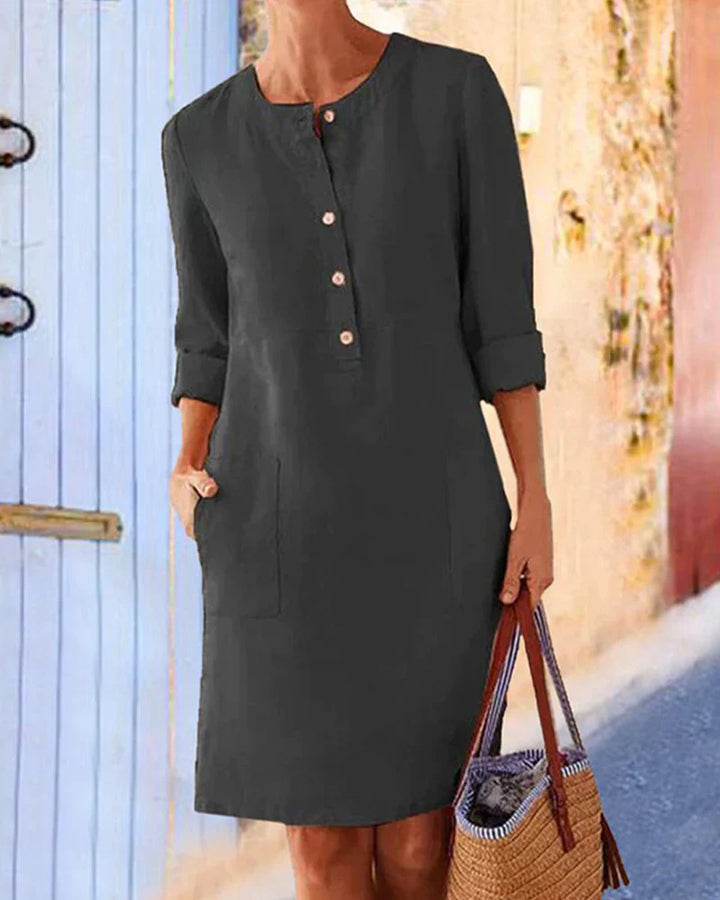 Trendy Summer Dress with Button Closure – Allegra