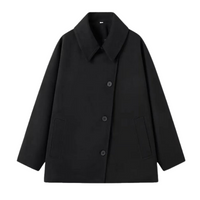 Women's mid-length coat in oversized look with button closure – Selina