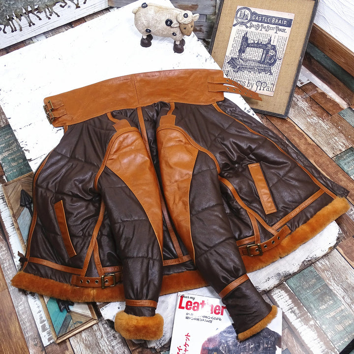 Sammy Jackson™ Milan Leather Aviator Jacket | Tough and warm leather jacket