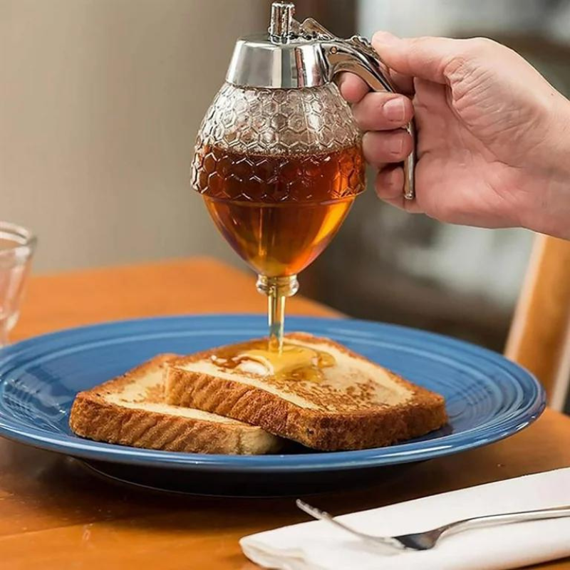 Stijlvolle Honingdispenser met Druppelvrije Technologie - AmberDrop