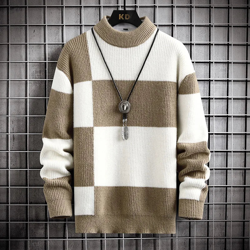 Sammy Jackson™ Color Patch Trui | Geruite gebreide trui