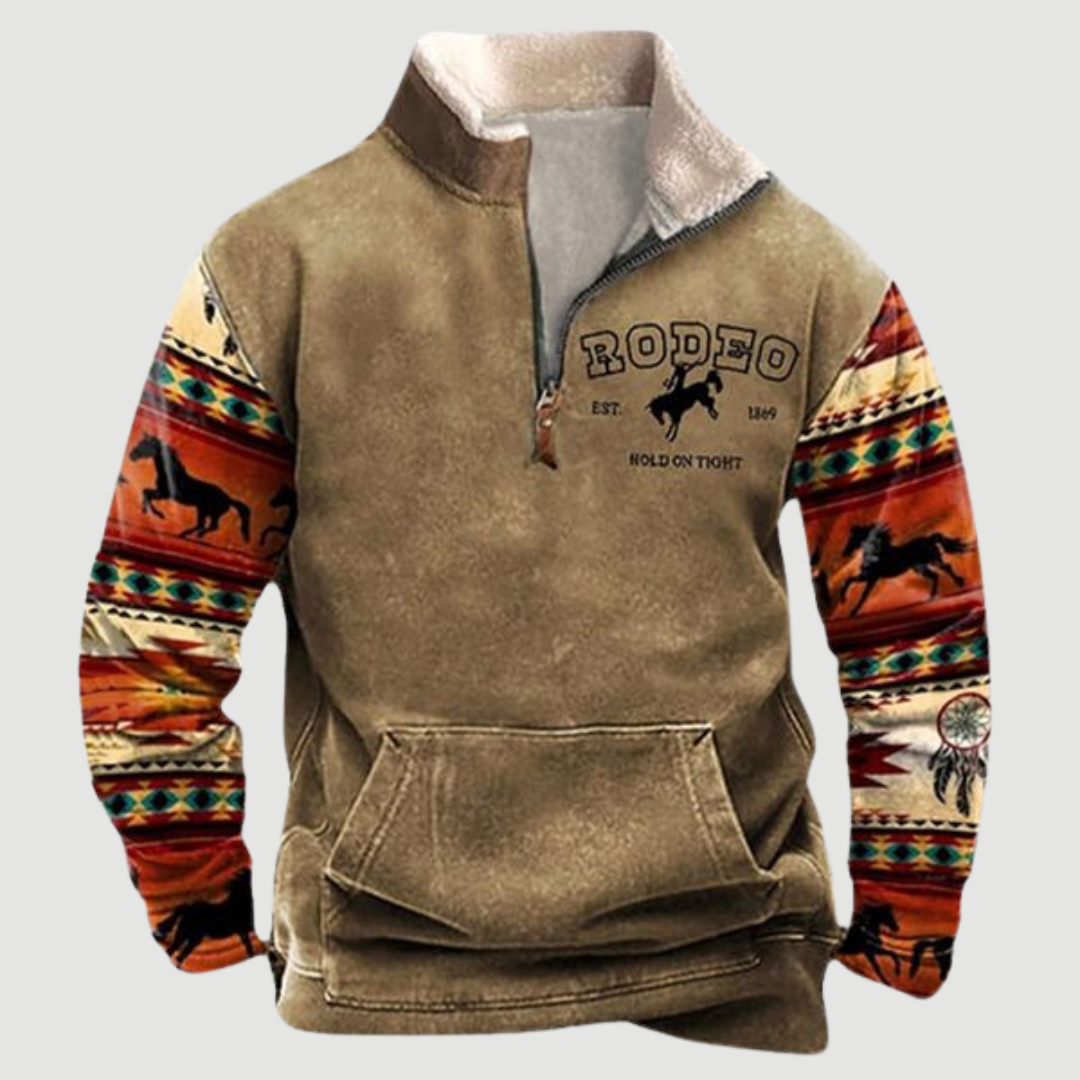 Vintage polarowa bluza zimowa z zamkiem dla mężczyzn - Felix