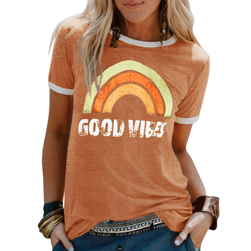 Women's T-Shirt with Rainbow Print – Sunny