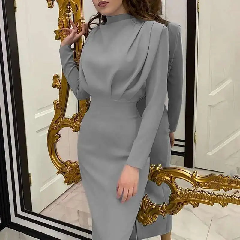 Bodycon Midi Jurk met Turtleneck – Valeria