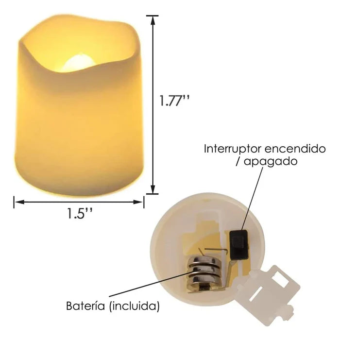 Zestaw 24 LED Bezpłomieniowych Świeczek - GlowFlicker