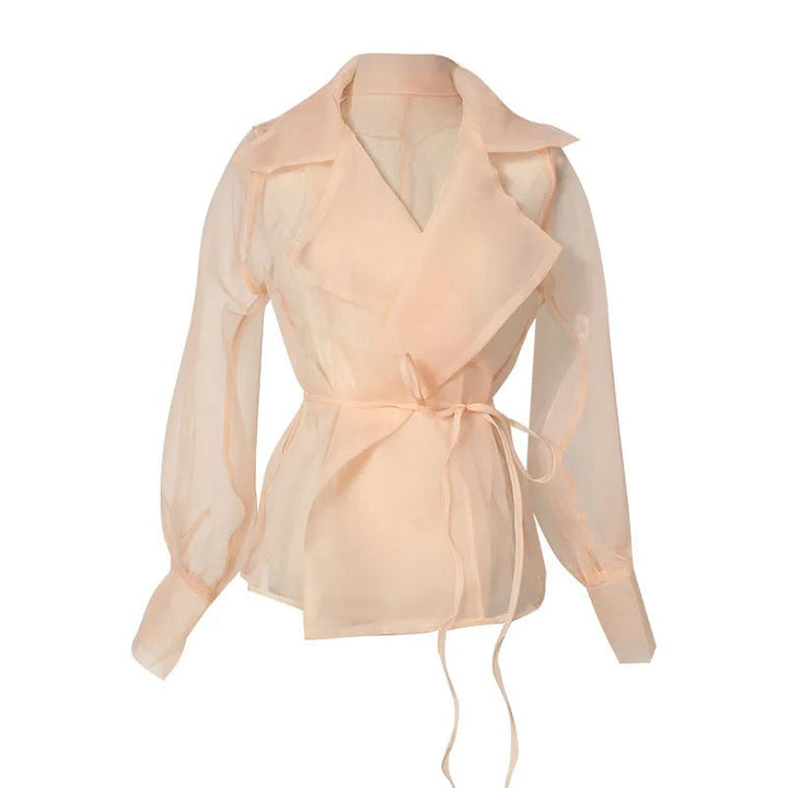 Two-Piece Chiffon Summer Set with Belt and Skirt – Maurelle