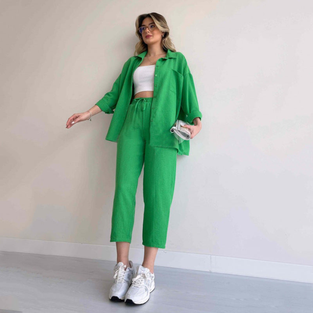 Light Two-Piece Linen Women's Set - Camille