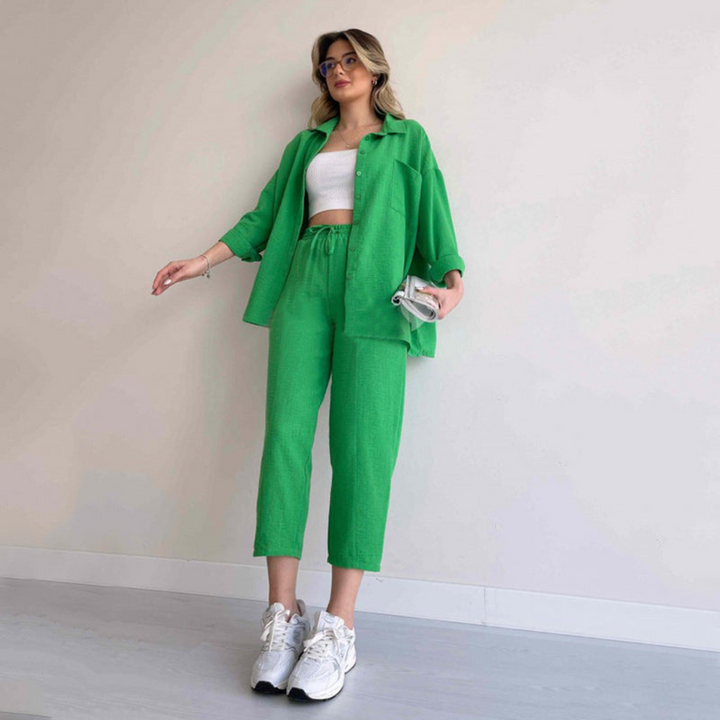 Light Two-Piece Linen Women's Set - Camille