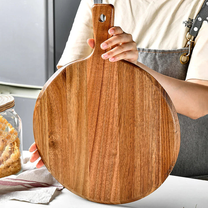 Round Acacia Wood Cutting and Serving Board - Sienna