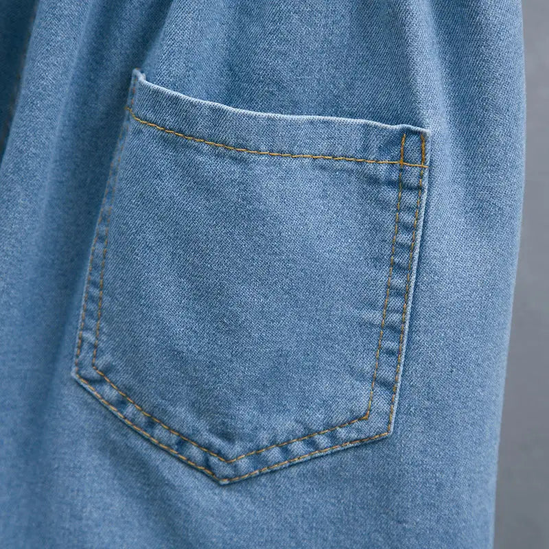 Sammy Jackson™ Linde Krótkie Spodnie Plus Size | Denim i Modne