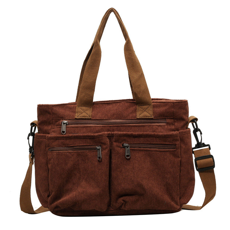 Trendy Corduroy Schoudertas - VelvetVogue