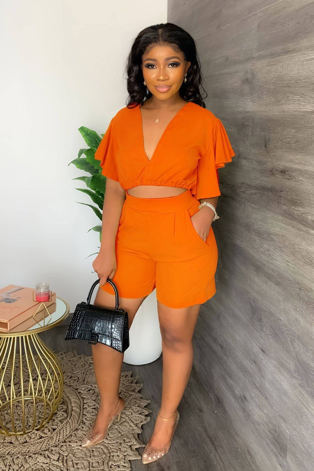 Trendy summer set with pleated design - Marlene
