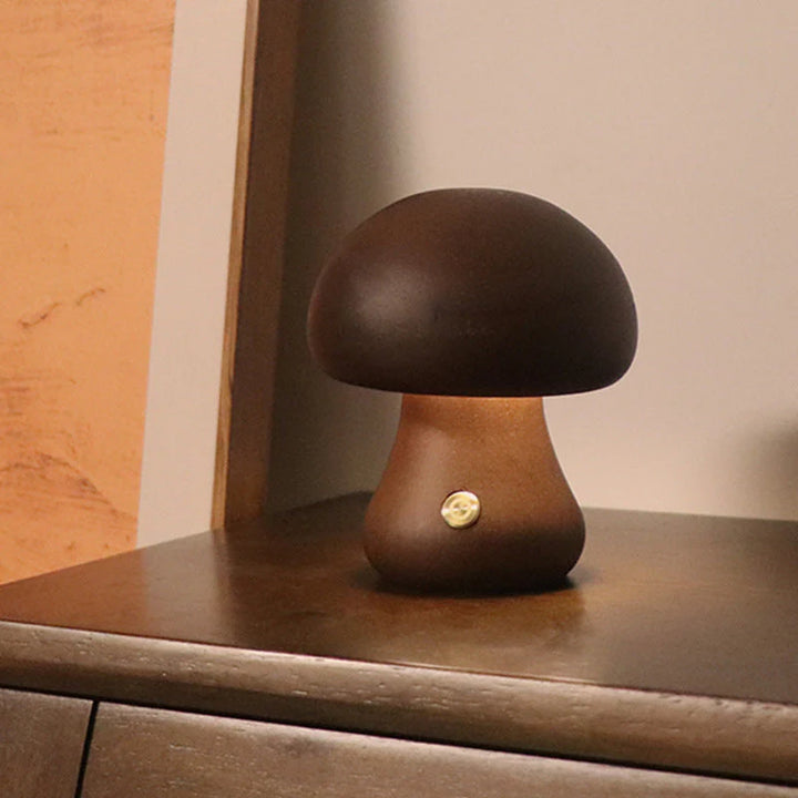Drewniana lampka nocna LED w kształcie grzyba - GlowShroom