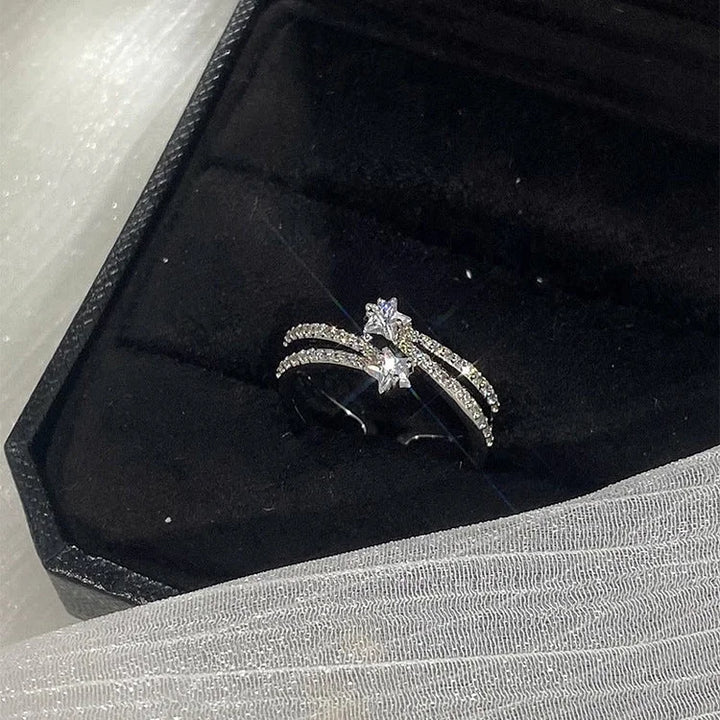 Double-Layered Star Ring Set - Astrid