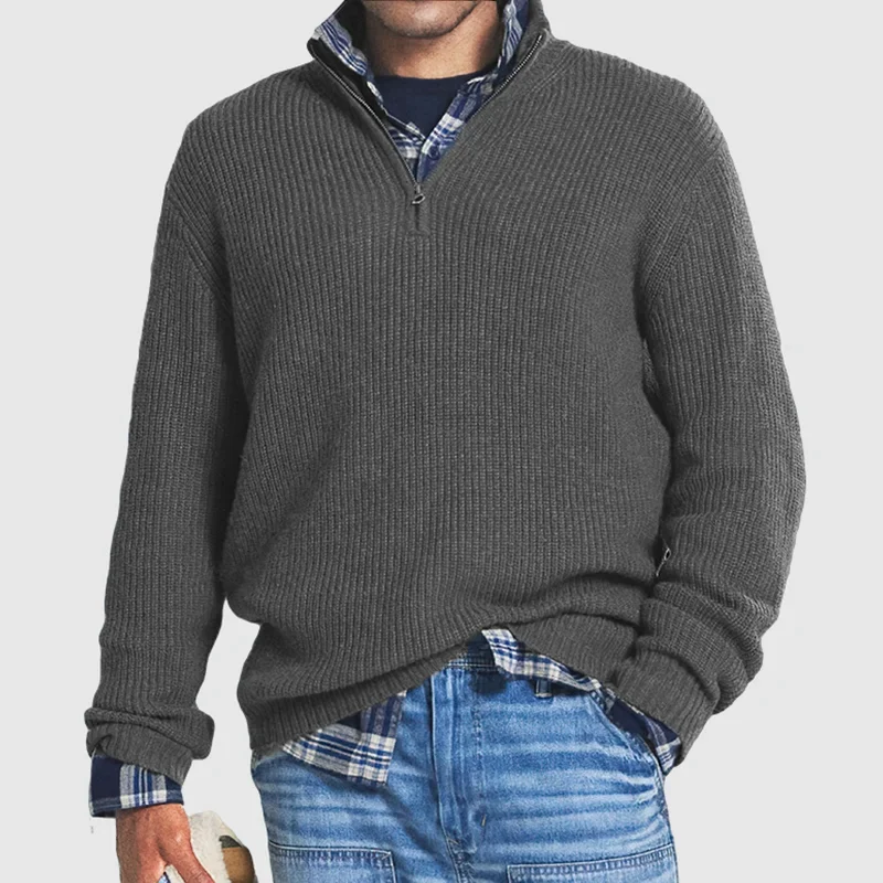 Casual Men's Sweater with Zipper - Max