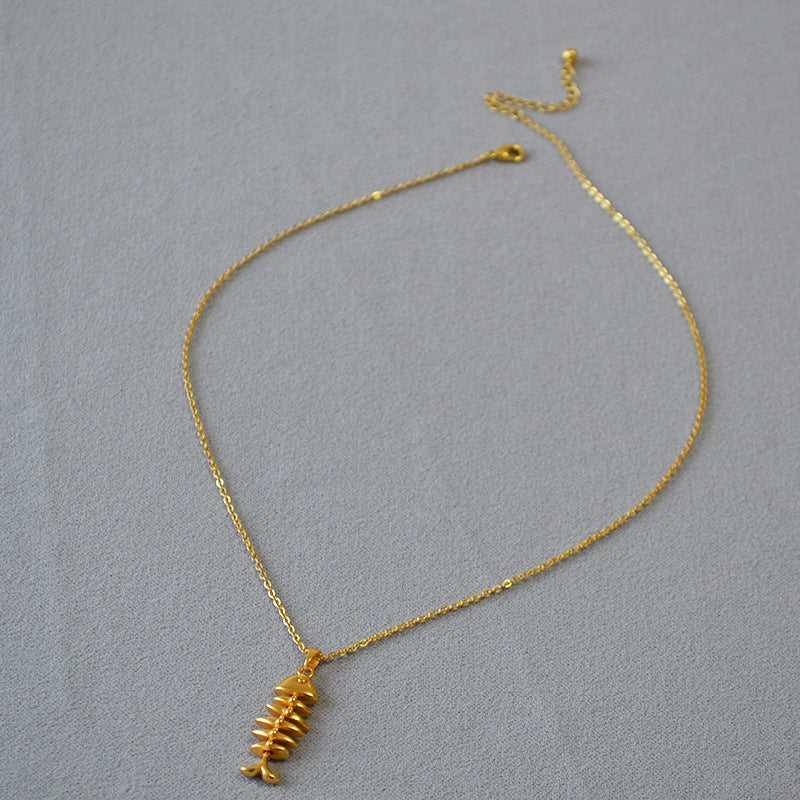 Gold-Plated Herringbone Necklace - Noelle