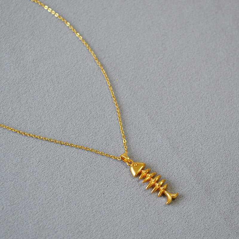 Gold-Plated Herringbone Necklace - Noelle